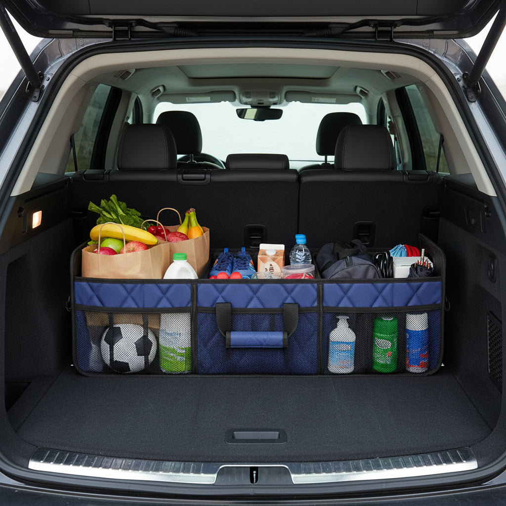 Foldable Car Trunk Storage Organizer With Waterproof Fabric And 50L Capacity