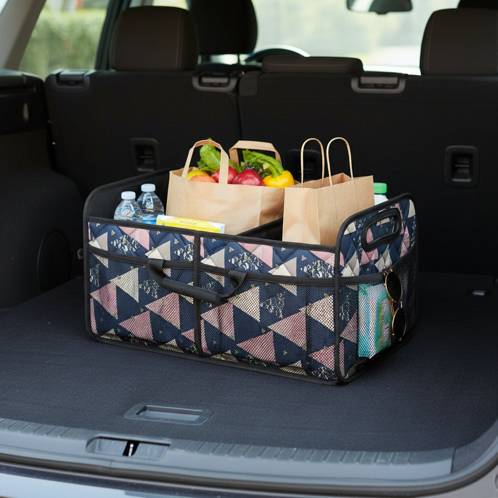 Foldable Car Trunk Storage Organizer With Waterproof Fabric And 50L Capacity