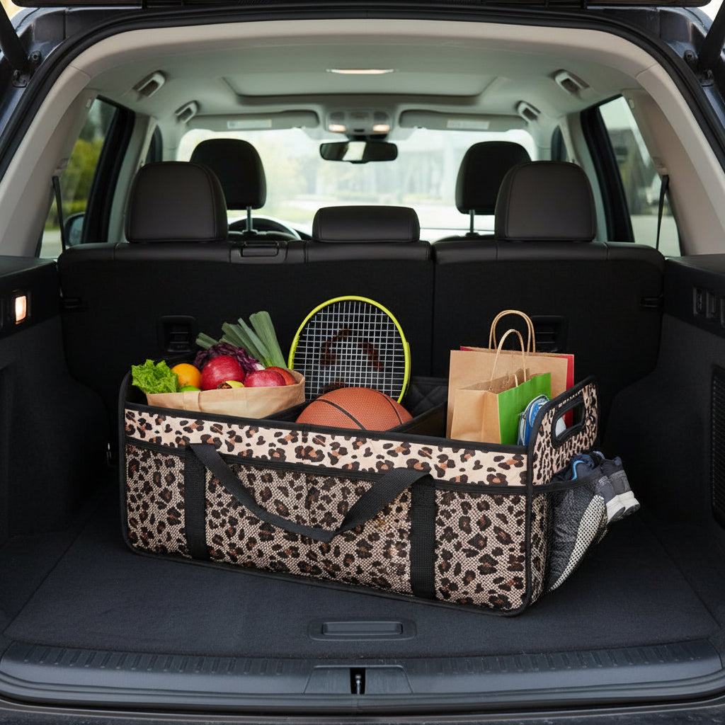 Foldable Car Trunk Storage Organizer With Waterproof Fabric And 50L Capacity