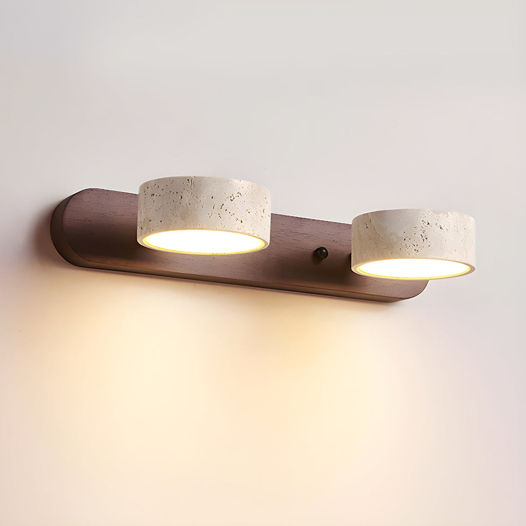 Wbudowana lampa ścienna LED z trawertynu do użytku wewnętrznego | Rosalyssa