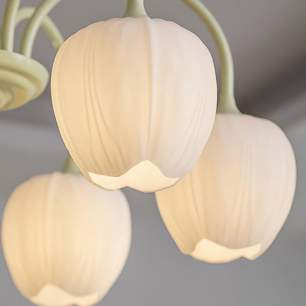 Aurelo Tulipán ihlette matcha csillár nyugodt árnyalatokban | Snurv