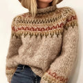 Nordic Knit Pullover With Turtleneck For Winter Warmth