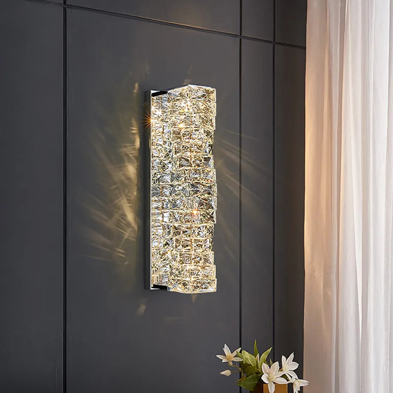 Nástěnná lampa Nova Crystal Accents z nerezové oceli s třemi barevnými teplotami