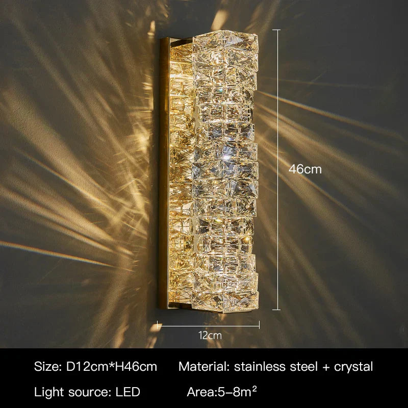 Nástěnná lampa Nova Crystal Accents z nerezové oceli s třemi barevnými teplotami