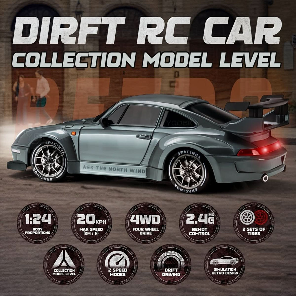 Nova Drift Master RC-auto met LED-wielen en 1:24 schaal 4WD