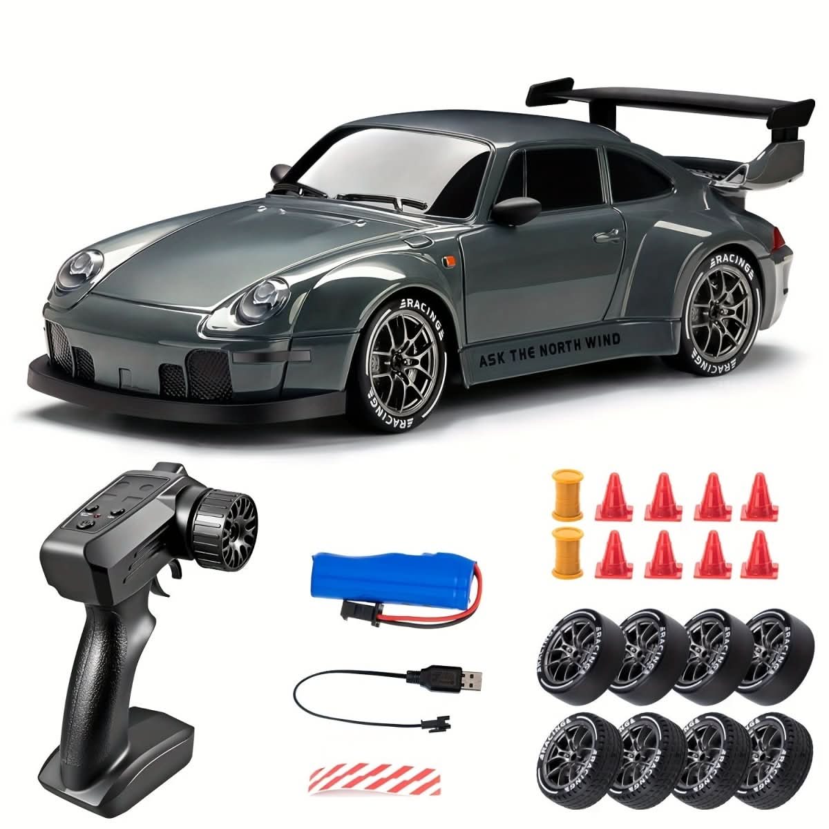 Nova Drift Master RC-auto met LED-wielen en 1:24 schaal 4WD