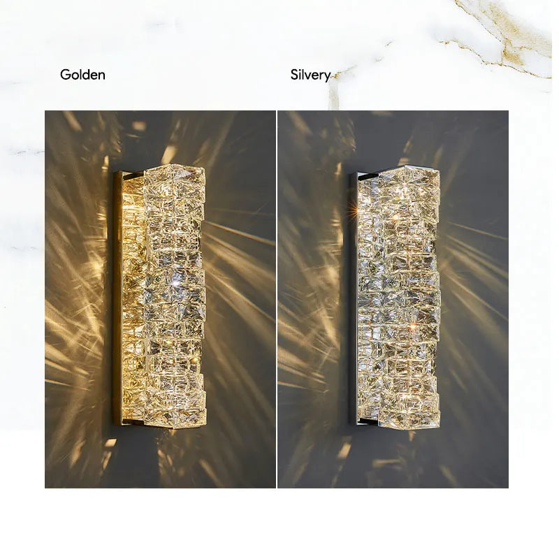 Nástěnná lampa Nova Crystal Accents z nerezové oceli s třemi barevnými teplotami
