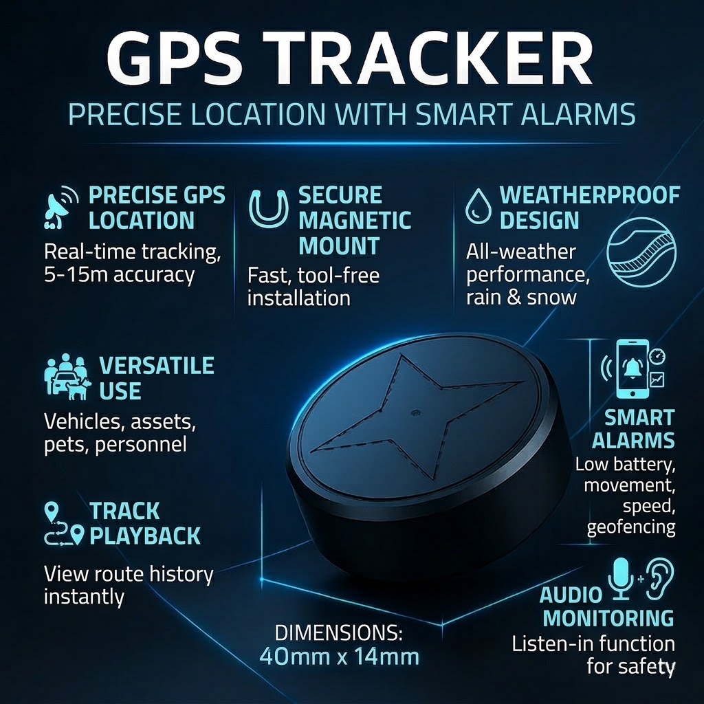 Kompakt járműhelyzet GPS követő mágneses rögzítéssel