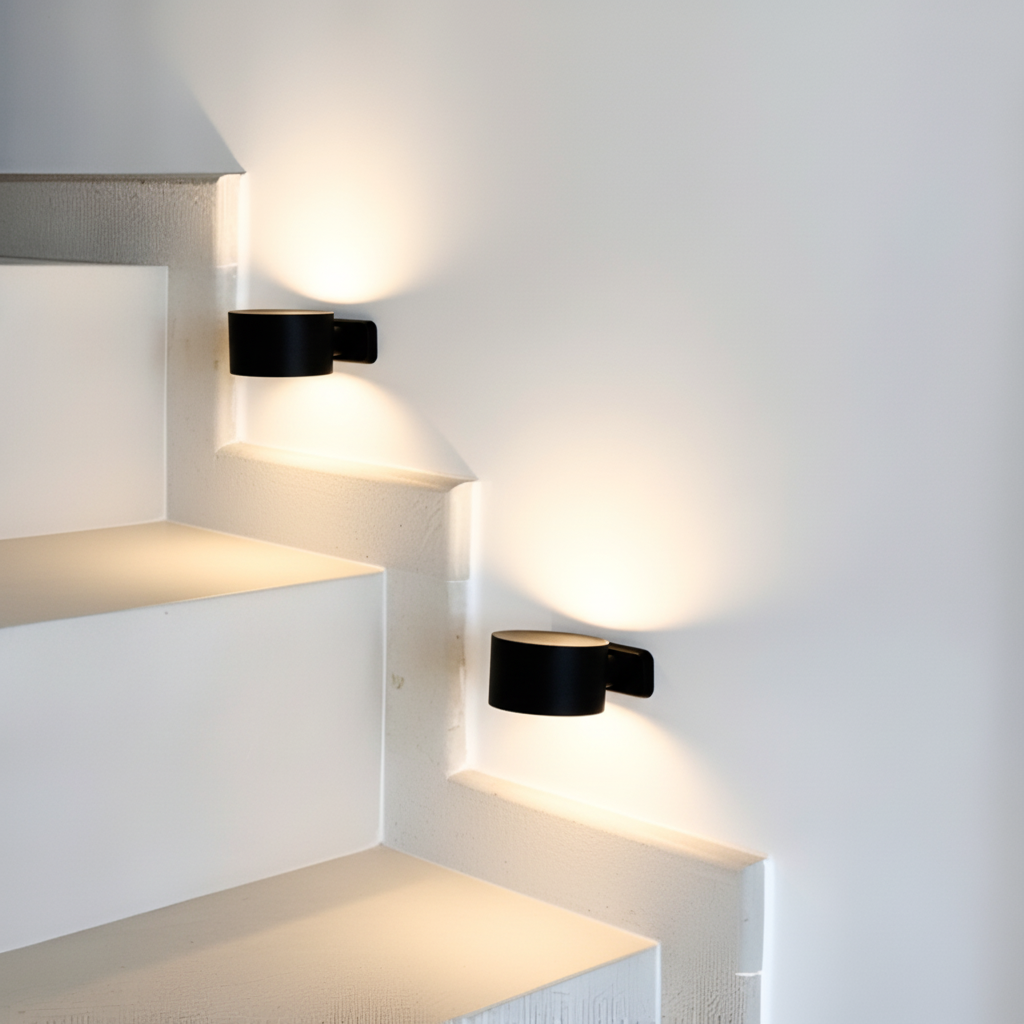 Justerbar væglampe med magnetisk beslag og genopladelig LED