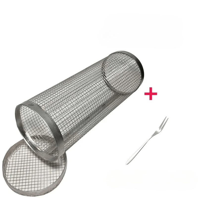 AeroGrill roterande grillkorg i rostfritt stål för jämn tillagning