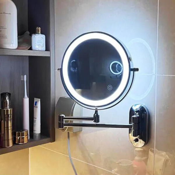 Rechargeable LED Mirror With Magnification For Makeup And Bathroom