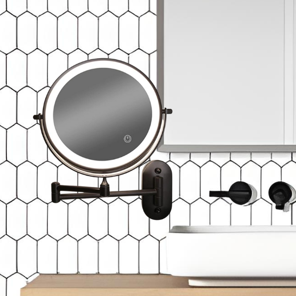 Rechargeable LED Mirror With Magnification For Makeup And Bathroom