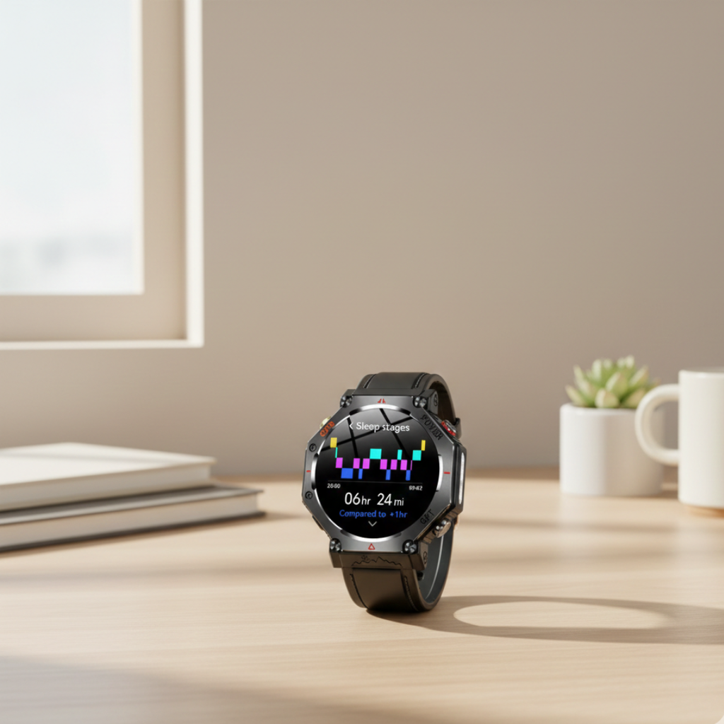 ساعة ذكية AMOLED مقاومة للماء مع نظام تحديد المواقع GPS للأنشطة الخارجية مزودة ببوصلة وبارومتر | روزاليسا