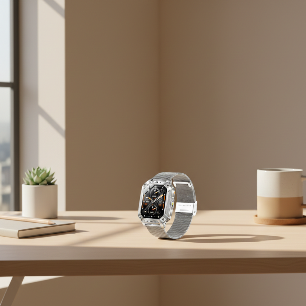 Outdoor fitness smartwatch met AMOLED-display, waterdichte activiteitsmeter | Rosalyssa