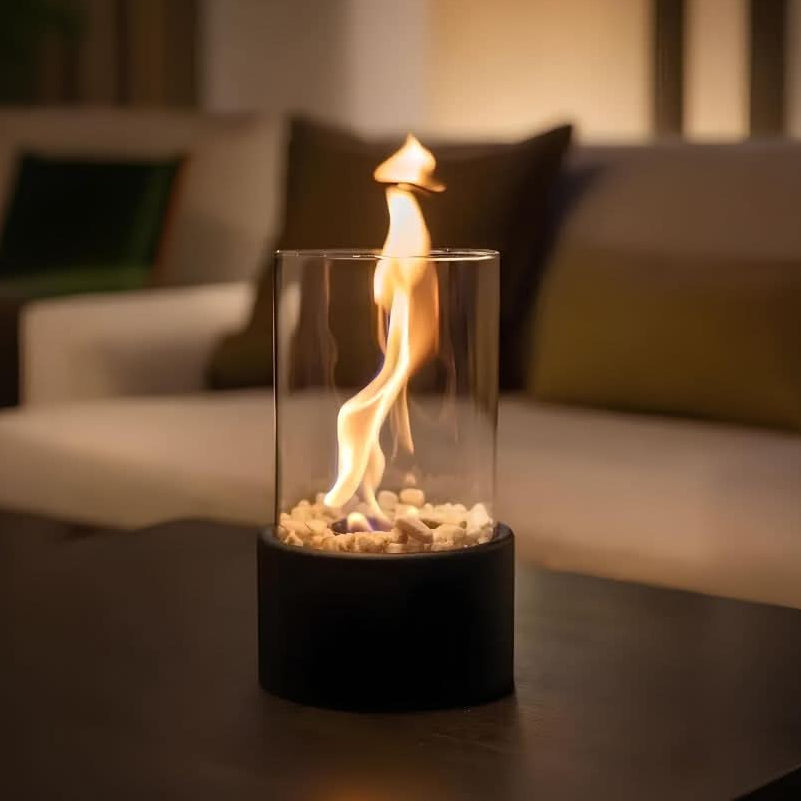 LumaFlair Glas-Öllampe Nachfüllbar und Stilvoll für Innen- und Außenbereiche