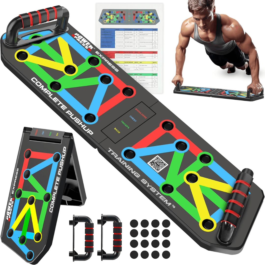 PulseFlex klappbares Liegestützbrett mit 30 Positionen für gezieltes Muskeltraining