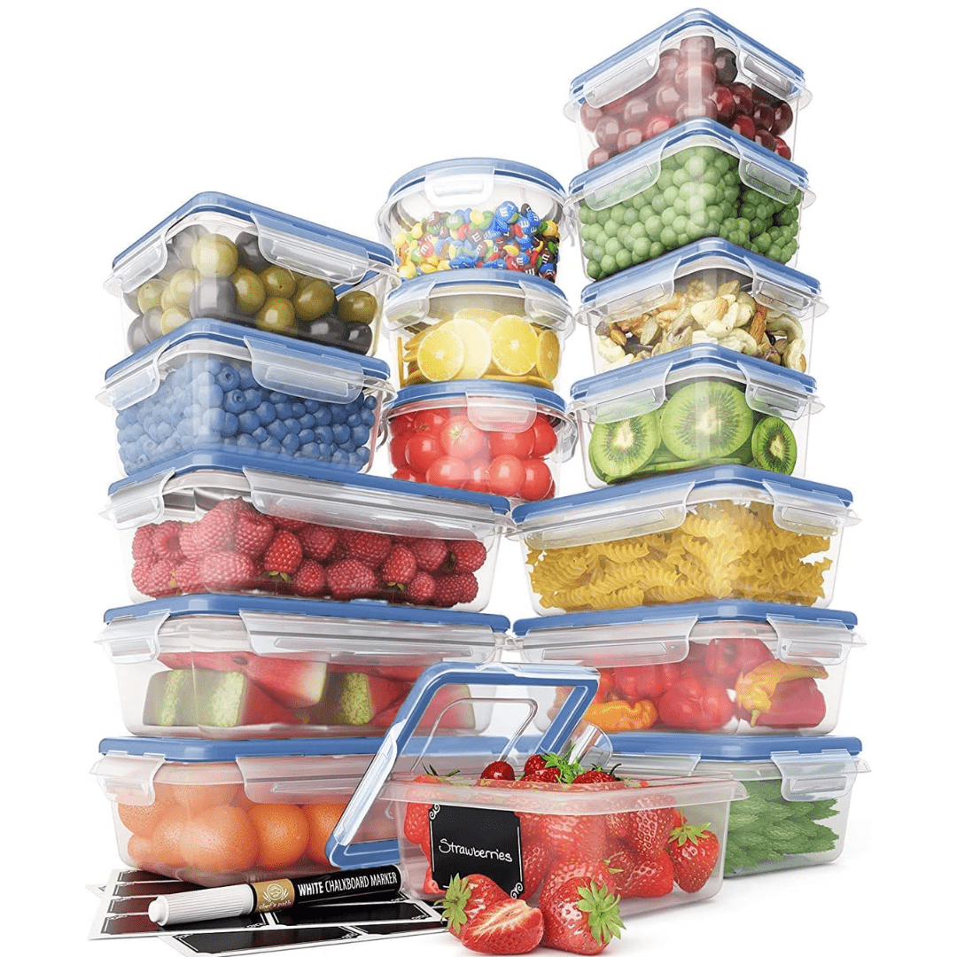 Bright Stack 16 vzduchotěsných úložných boxů pro elegantní organizaci kuchyně