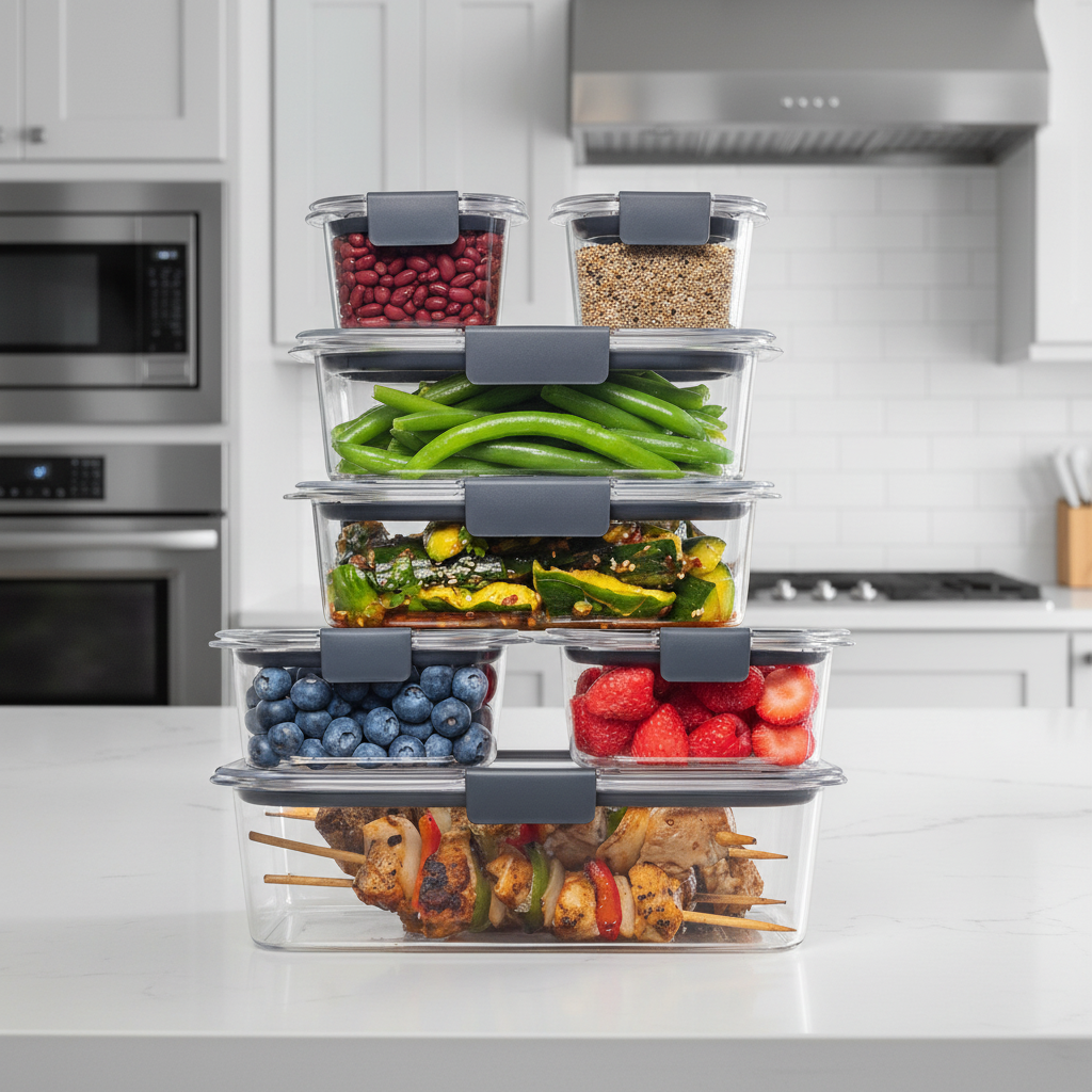 Set di sette contenitori per preparazione pasti PureGuard senza BPA