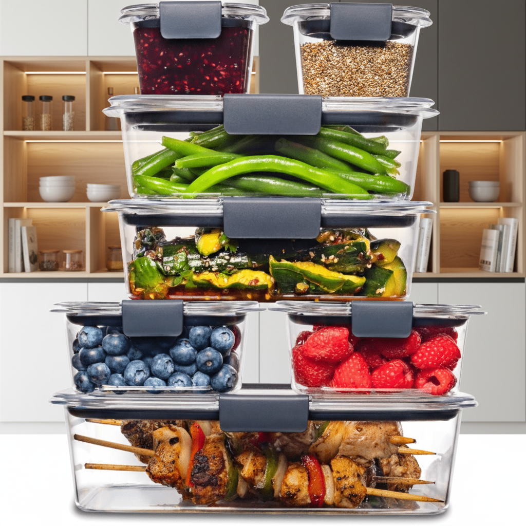 Set di sette contenitori per preparazione pasti PureGuard senza BPA
