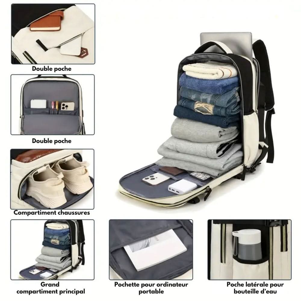 MetroFlex Pack Versatile Travel Backpack With Laptop Compartment And Shoe Compartment
