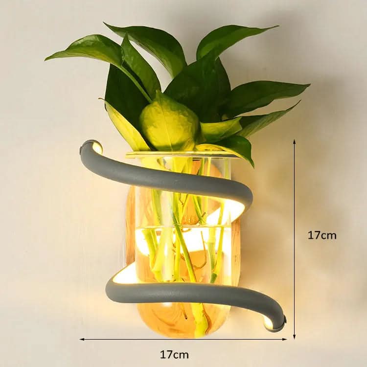 TimberGlow Dřevěné LED Nástěnné Světlo s Integrovaným Držákem na Vázu