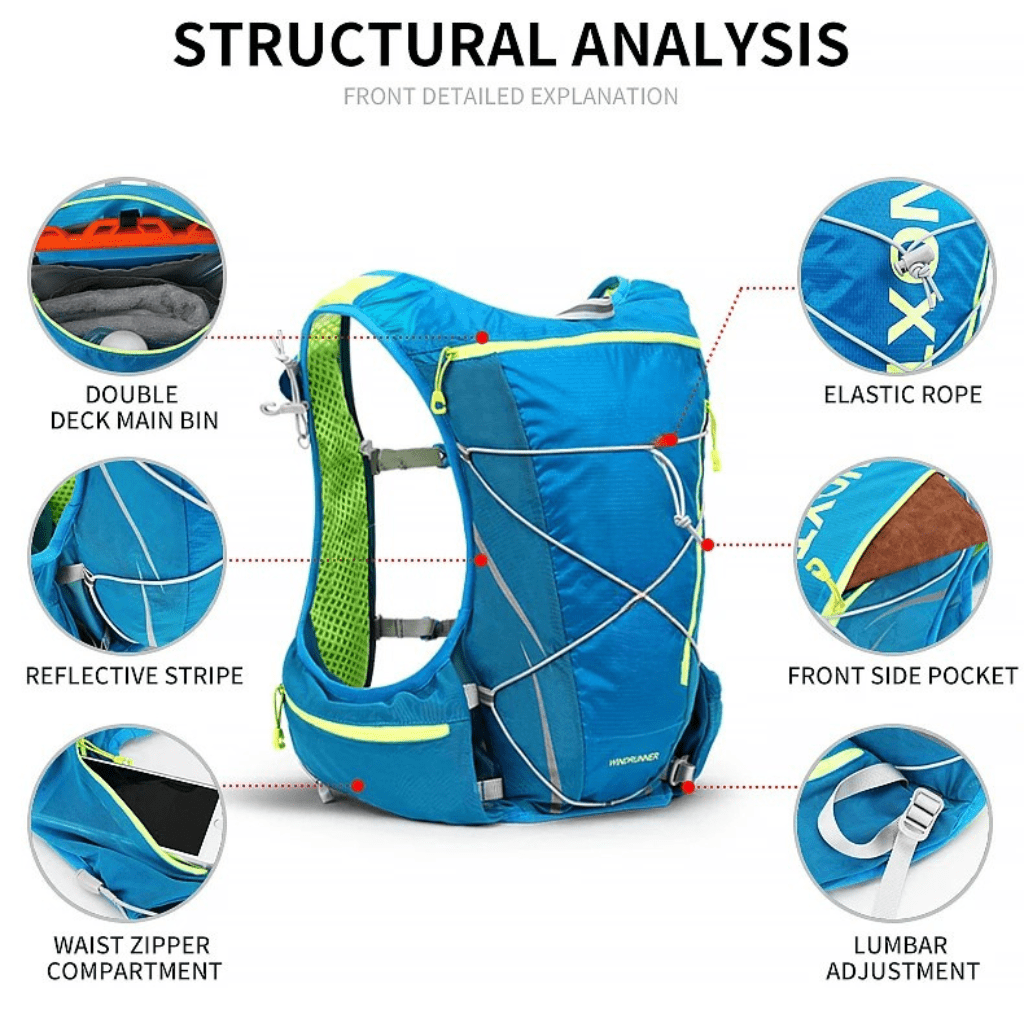 AeroHydra 8L Breathable Hydration Backpack With 1.5L Bladder For Running And Cycling