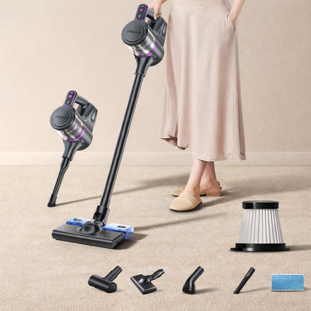 Rechargeable Stick Vacuum Cleaner With LED Display And Floor Brush