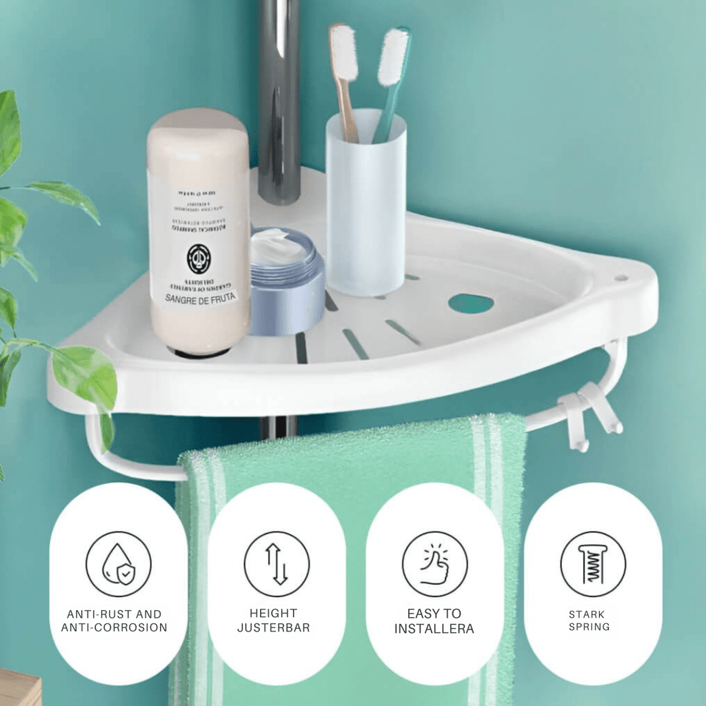 NovaFlex høydejusterbar dusjtårn med vanntett hylle og rustfri oppbevaring