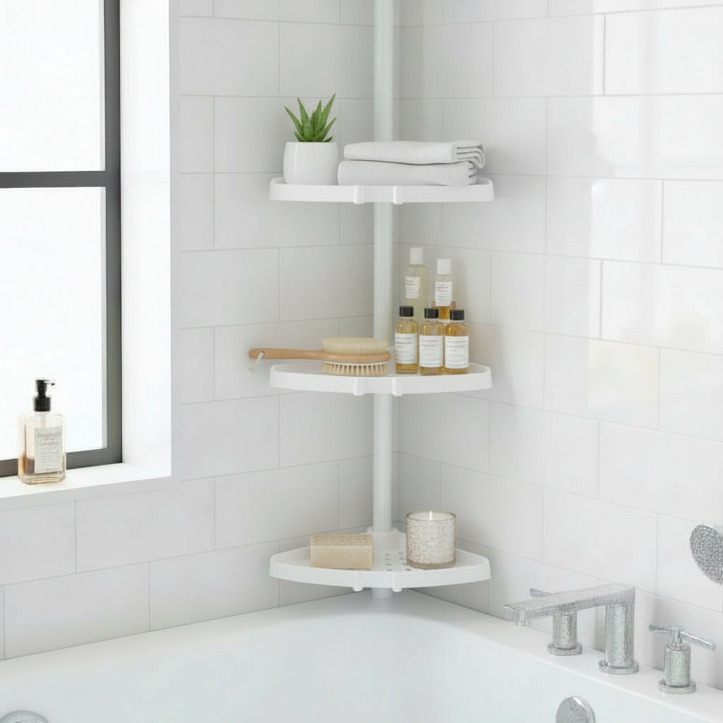 NovaFlex høydejusterbar dusjtårn med vanntett hylle og rustfri oppbevaring