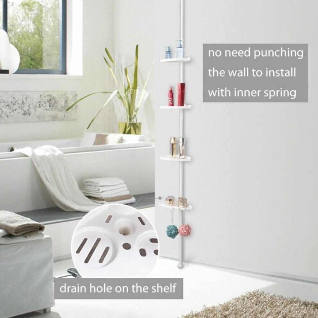 NovaFlex høydejusterbar dusjtårn med vanntett hylle og rustfri oppbevaring