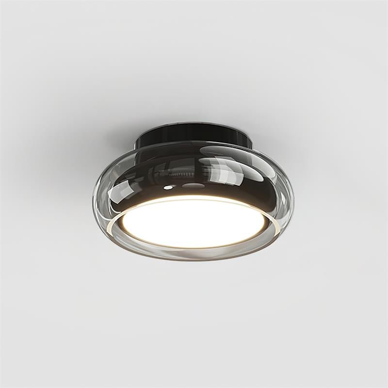 Flush Mount Vintage Style Ceiling Light With Round Glass Shade | Rosalyssa
