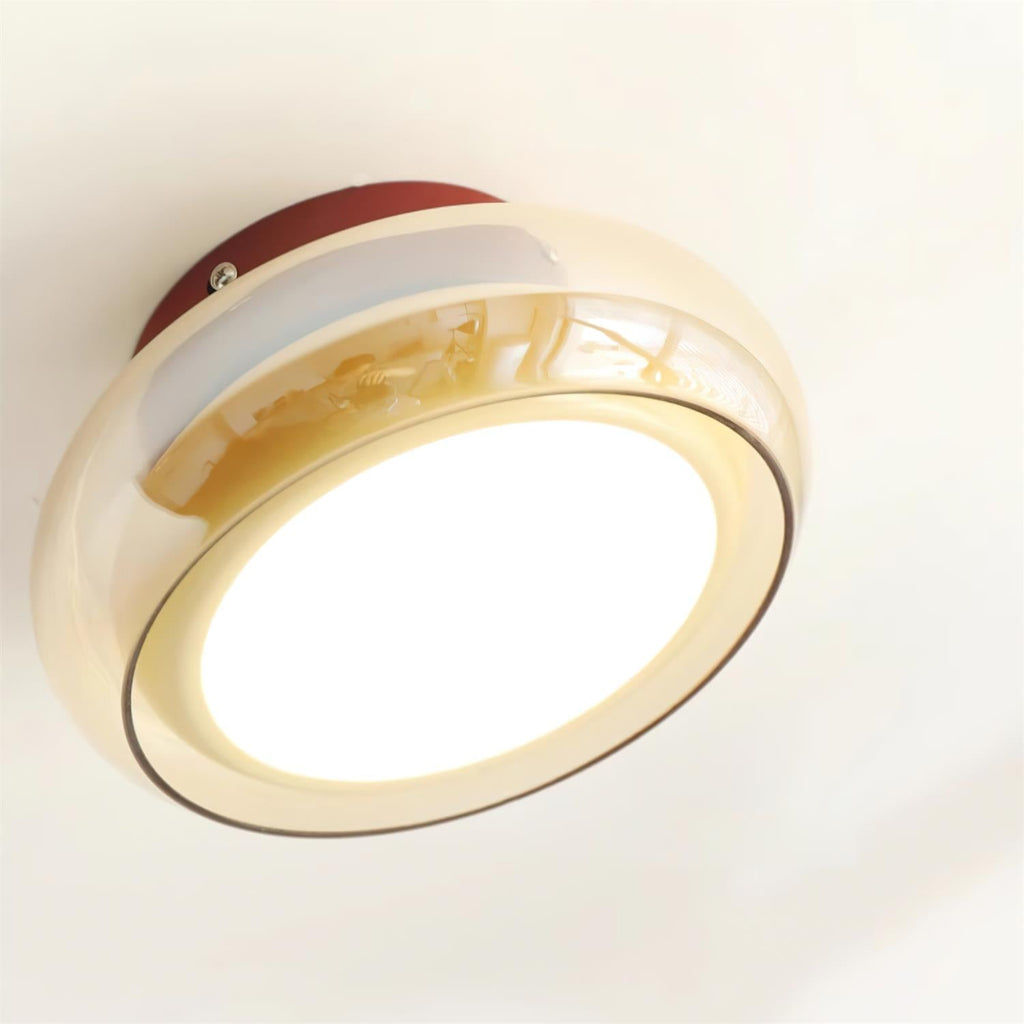 Flush Mount Vintage Style Ceiling Light With Round Glass Shade | Rosalyssa