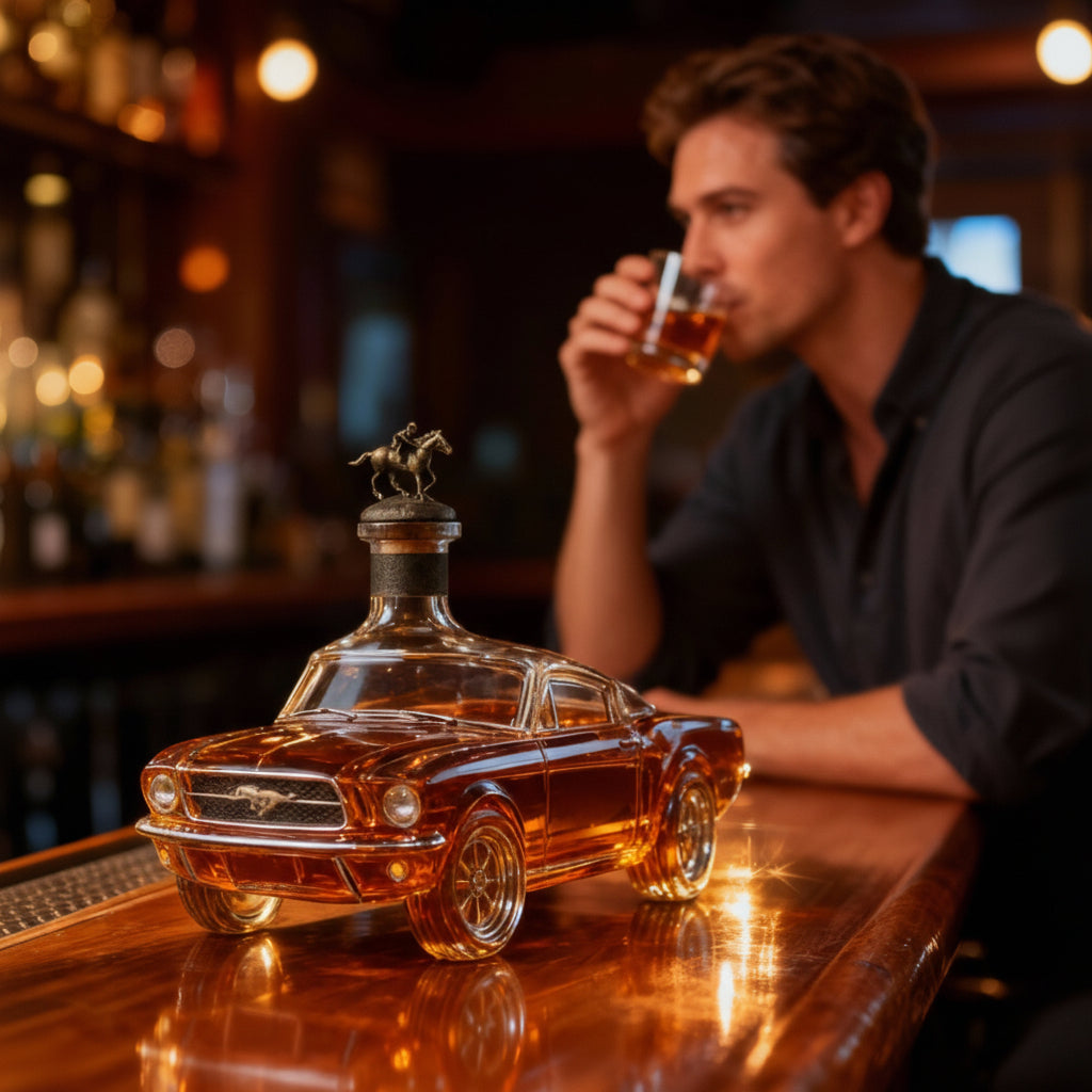 Autó alakú whiskey dekantáló pohár otthoni bárba való kiállításhoz