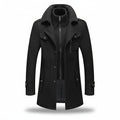 Men's Insulated Blend Winter Trench Coat Long Jacket