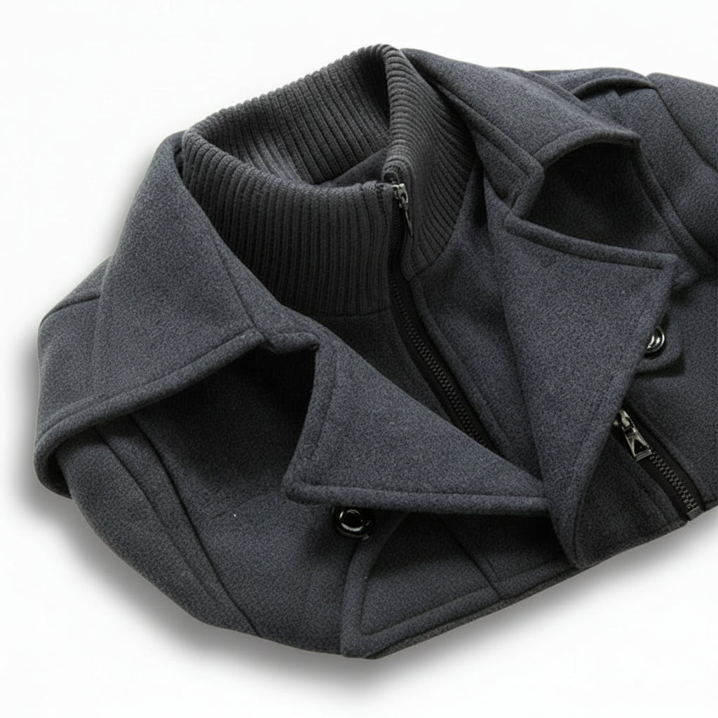 Men's Insulated Blend Winter Trench Coat Long Jacket