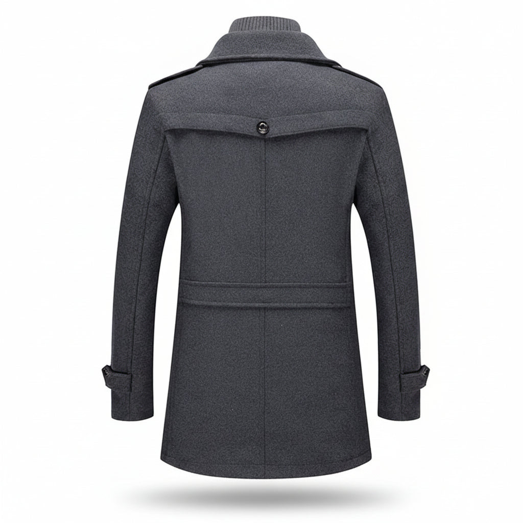 Men's Insulated Blend Winter Trench Coat Long Jacket