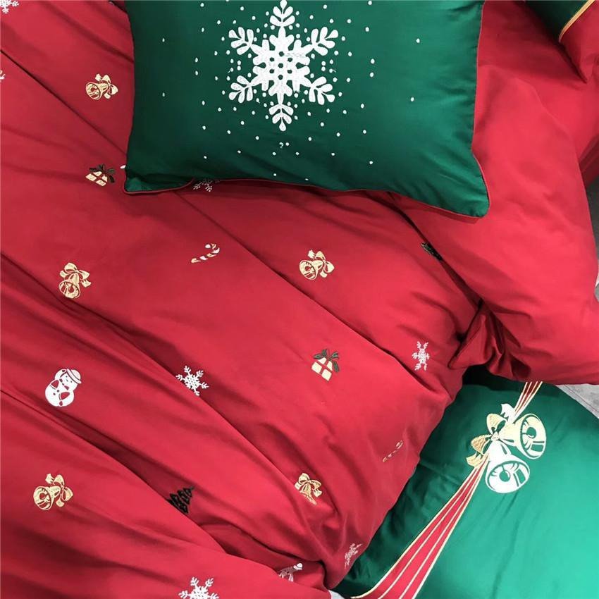 NordicLoom kerstbeddengoedset van 100 procent Egyptisch katoen met percaleweefsel