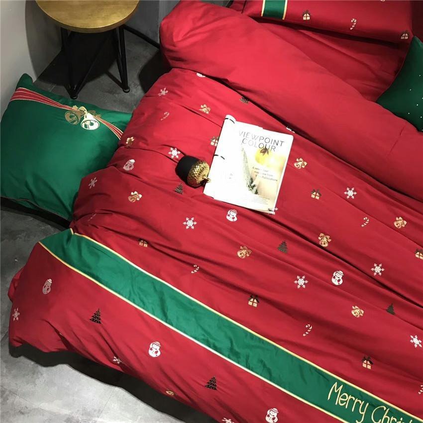 NordicLoom kerstbeddengoedset van 100 procent Egyptisch katoen met percaleweefsel