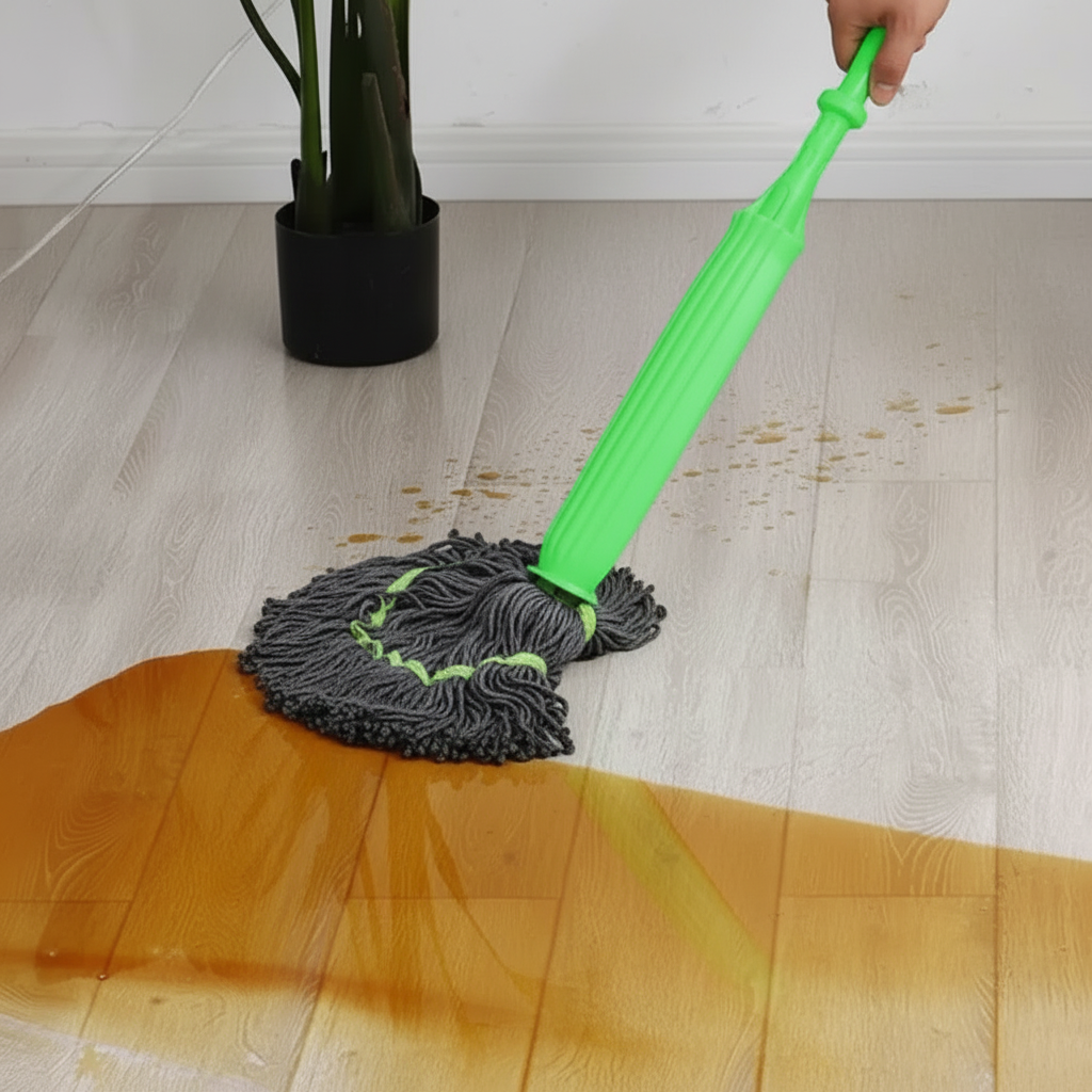 Mop na mokré a suché čištění se sprejem a rychleschnoucí plochý mop