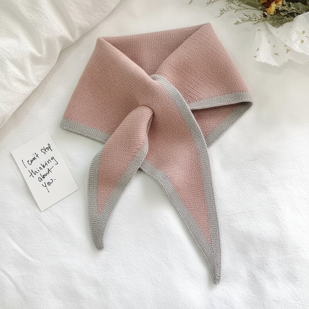 Retro Lightweight Scarf With Contrasting Border For Everyday Neckwear