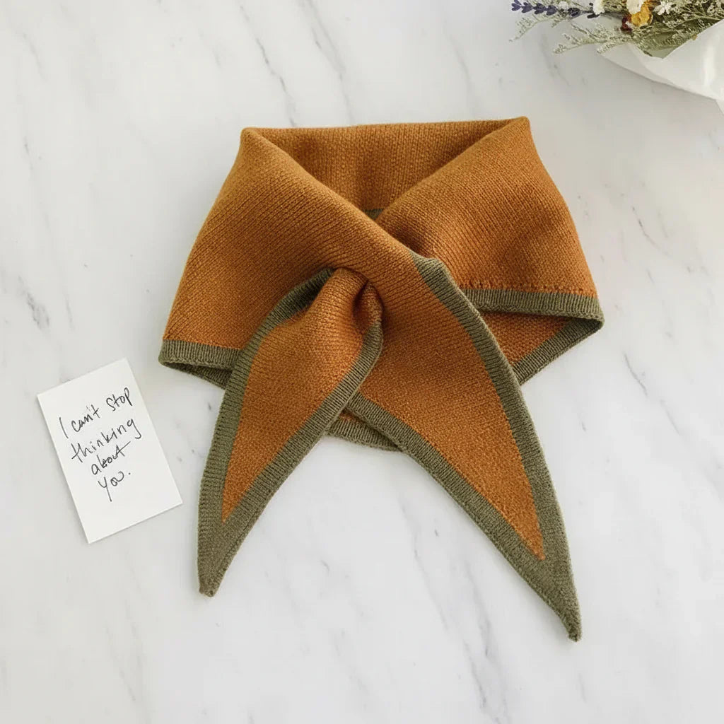 Retro Lightweight Scarf With Contrasting Border For Everyday Neckwear