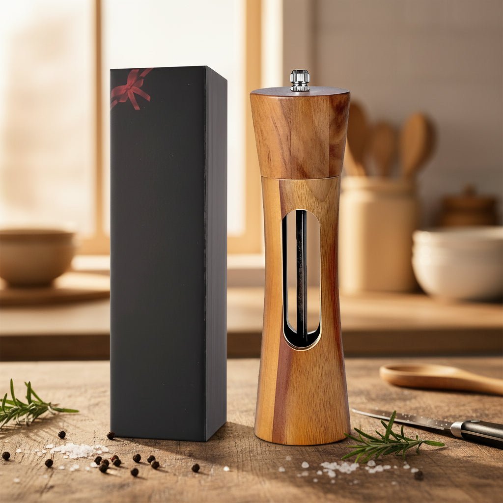 WoodViva Holz-Salz- und Pfeffermühlen für präzises Würzen