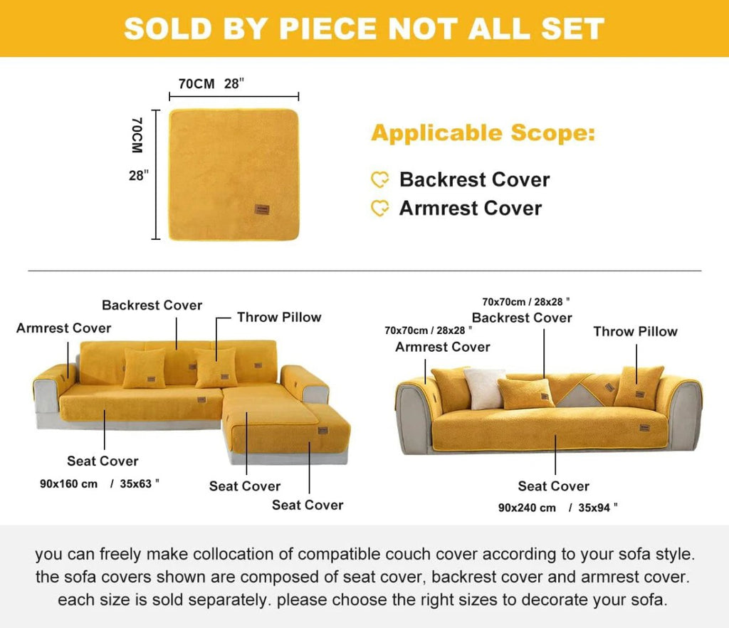 LambLoom Plush Sofa Cover With Lambswool For Warmth And Protection