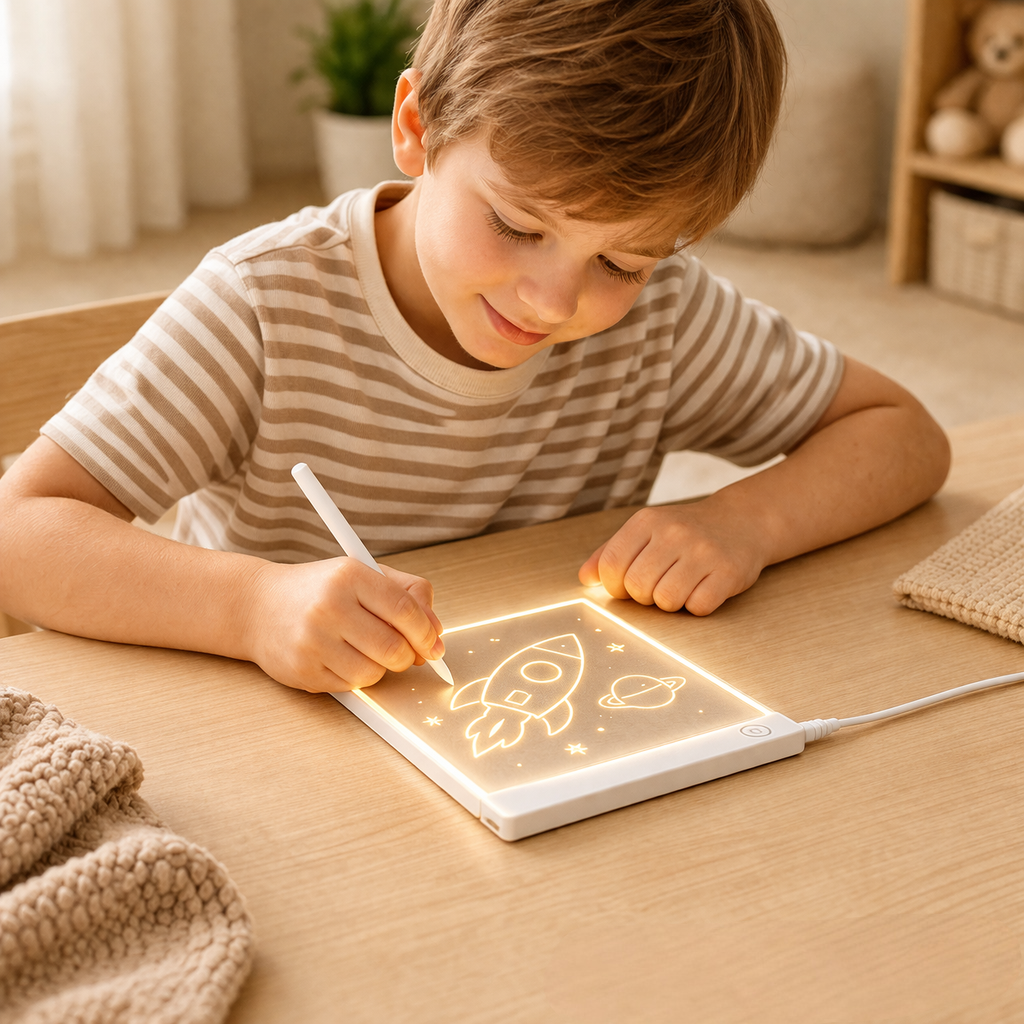 子供用LEDライト付き書き込みタブレット 再利用可能なアート用表面