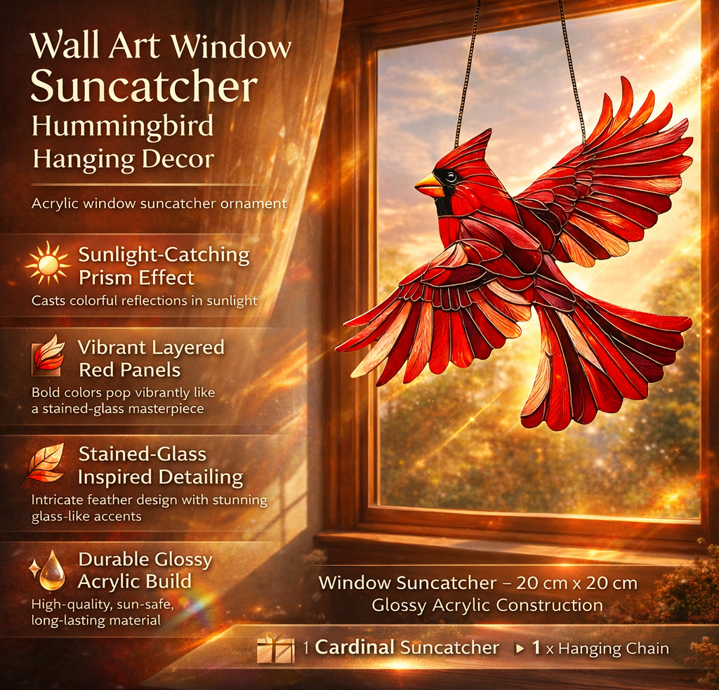 Hummingbird Window Suncatcher Wall Art Hanging Decor