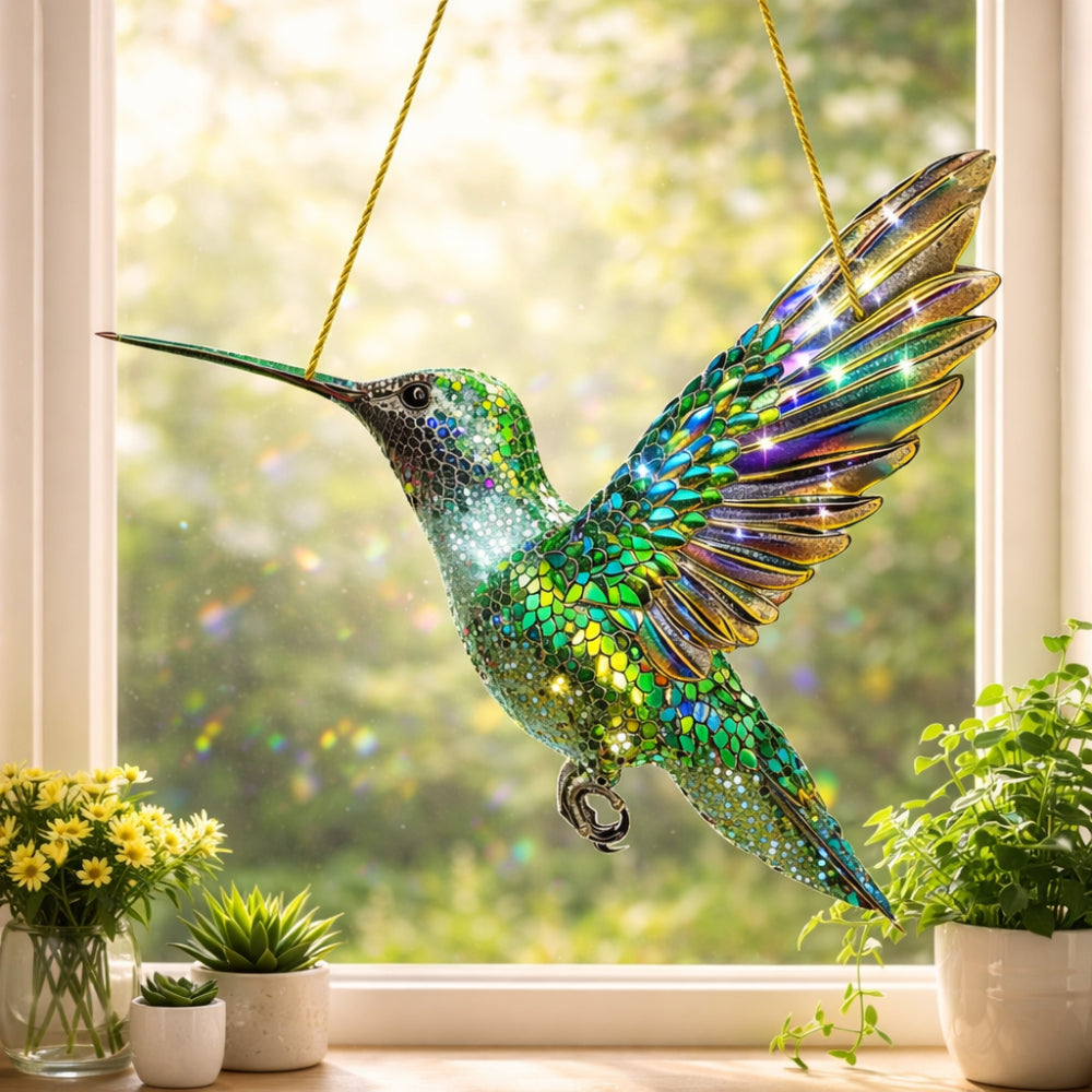 Hummingbird Window Suncatcher Wall Art Hanging Decor