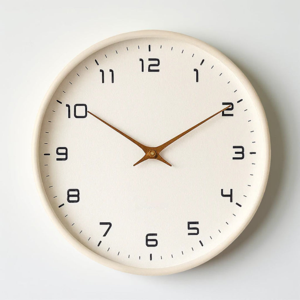 Wooden Minimalist Wall Clock With Silent Quartz Movement