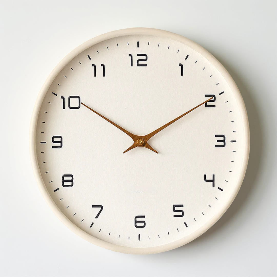 Wooden Minimalist Wall Clock With Silent Quartz Movement