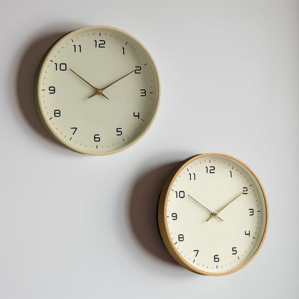 Wooden Minimalist Wall Clock With Silent Quartz Movement