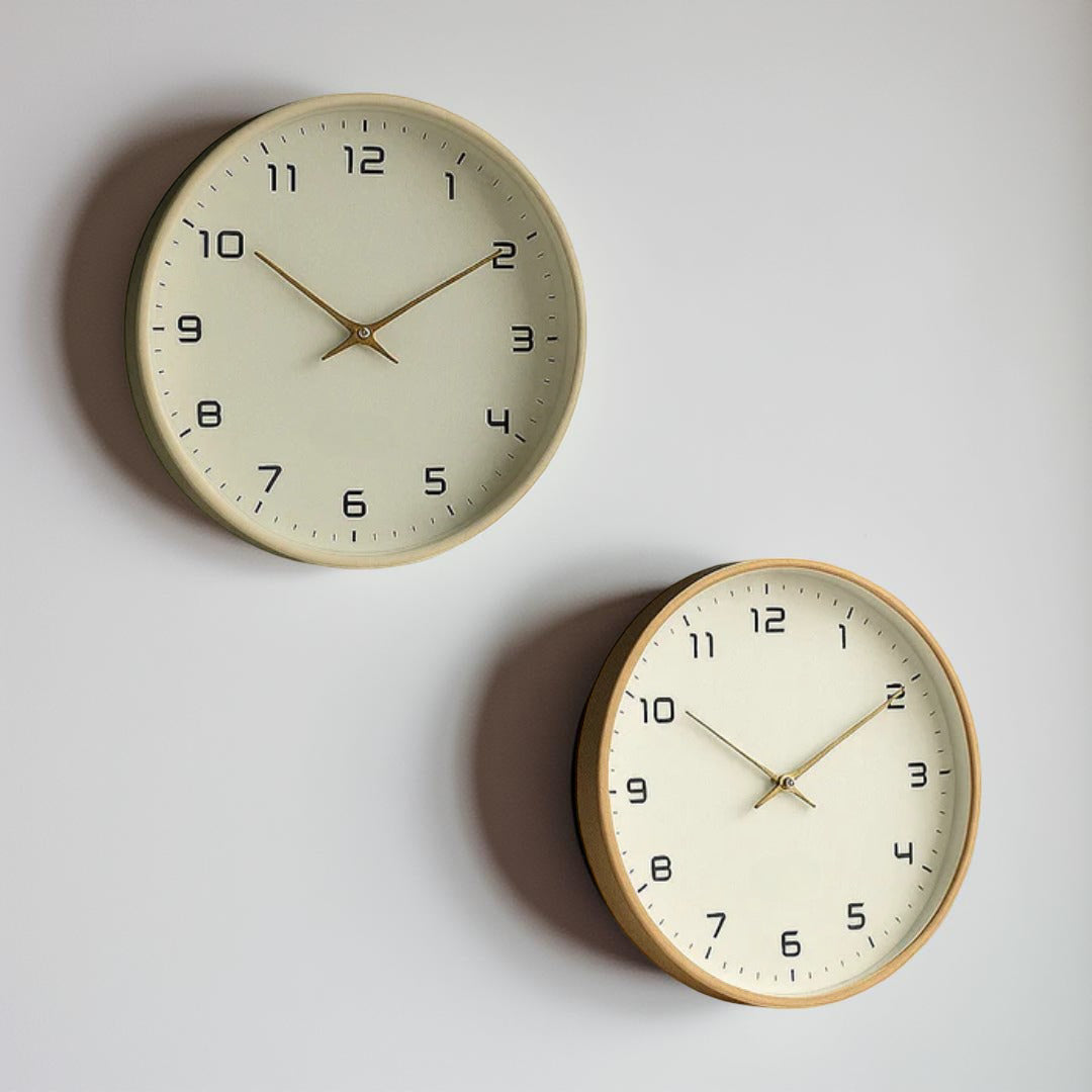 Wooden Minimalist Wall Clock With Silent Quartz Movement